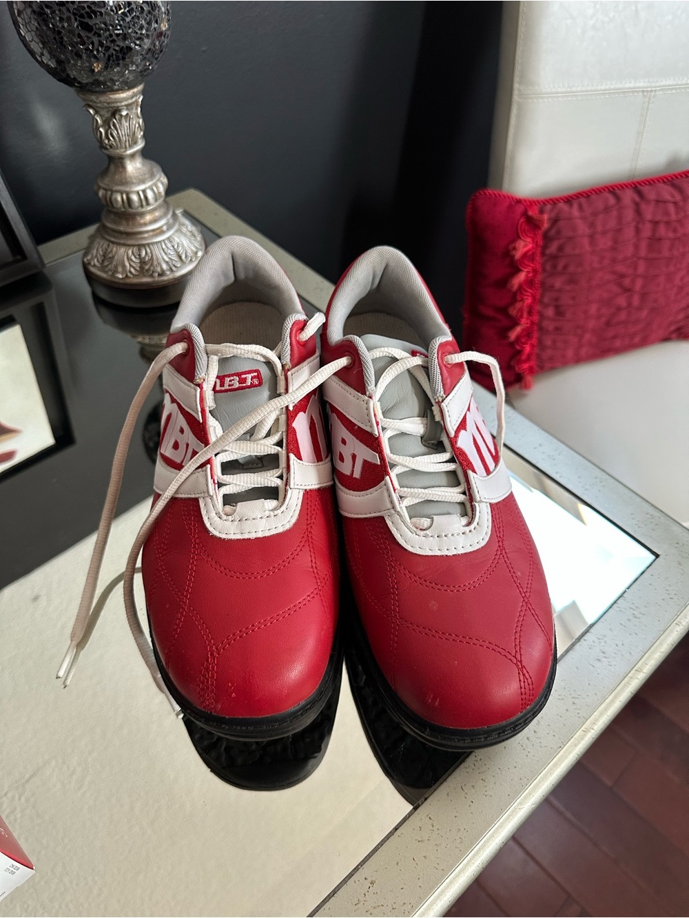 Red and White MBT Lifestyle Lace-Up Sneakers